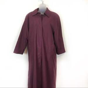 Overcoat Raincoat Vintage London Fog Wine Lined Long Sleeve Collared Size 4P